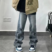 Vintage Washed Wide-Leg Denim Jeans