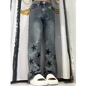 Vintage Washed Wide-Leg Denim Jeans