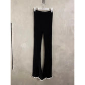 Gray Lace Flare Women Knit Pants