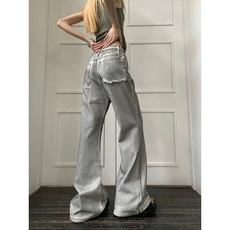 Vintage Washed Wide-Leg Denim Jeans