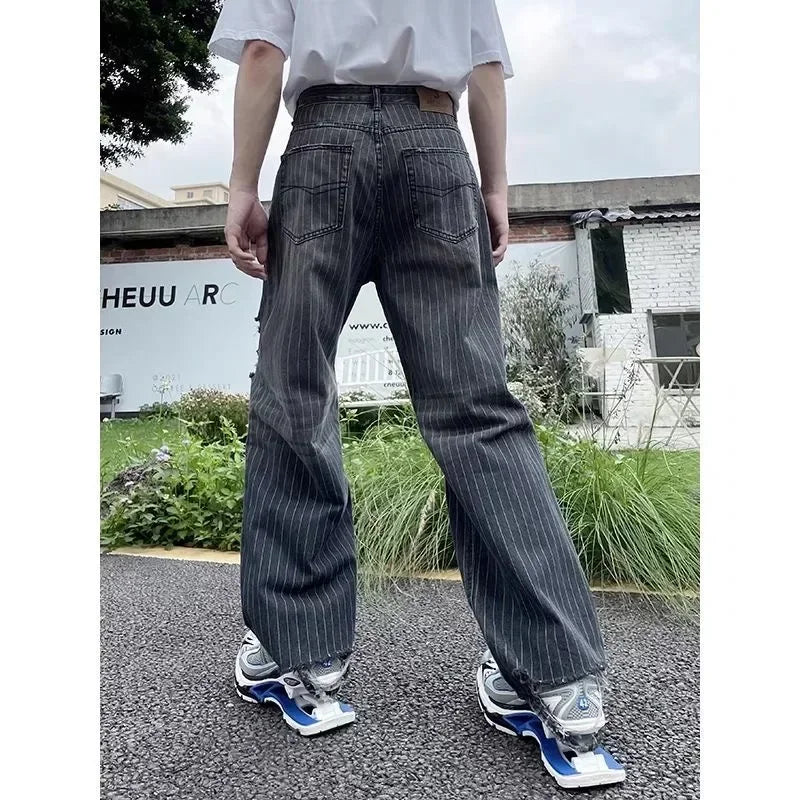 Vintage Washed Wide-Leg Denim Jeans