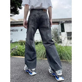 Vintage Washed Wide-Leg Denim Jeans