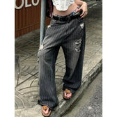 Vintage Washed Wide-Leg Denim Jeans
