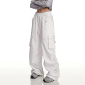 Y2K White Cargo Baggy Pants White / M