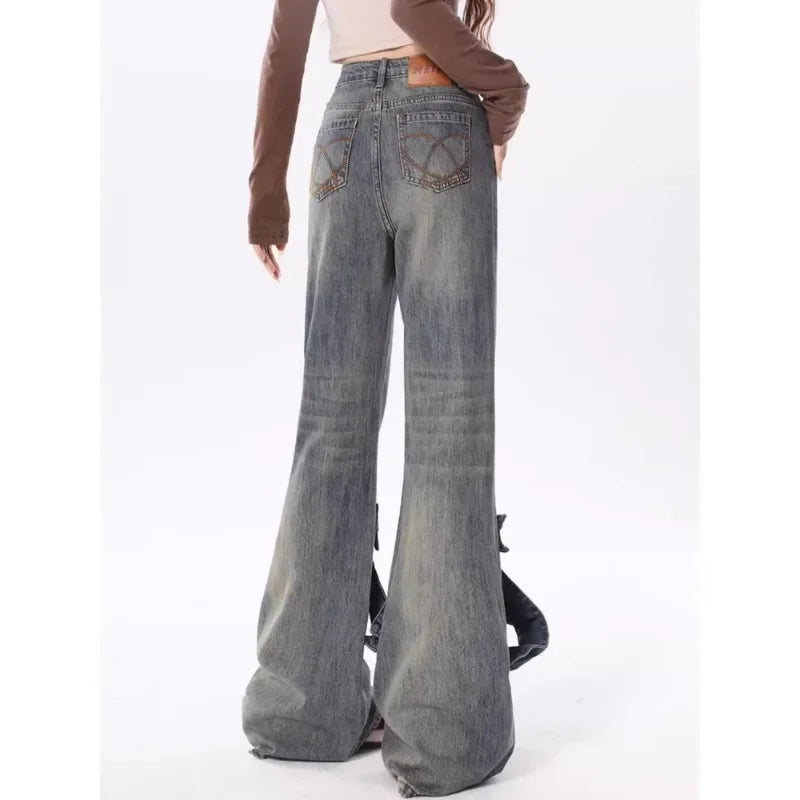 Patchwork Flared Denim Jeans