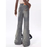 Patchwork Flared Denim Jeans