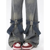 Patchwork Flared Denim Jeans