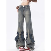 Patchwork Flared Denim Jeans