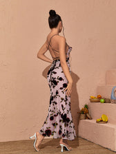 Demeter Mesh Rose Backless Maxi Dress 2