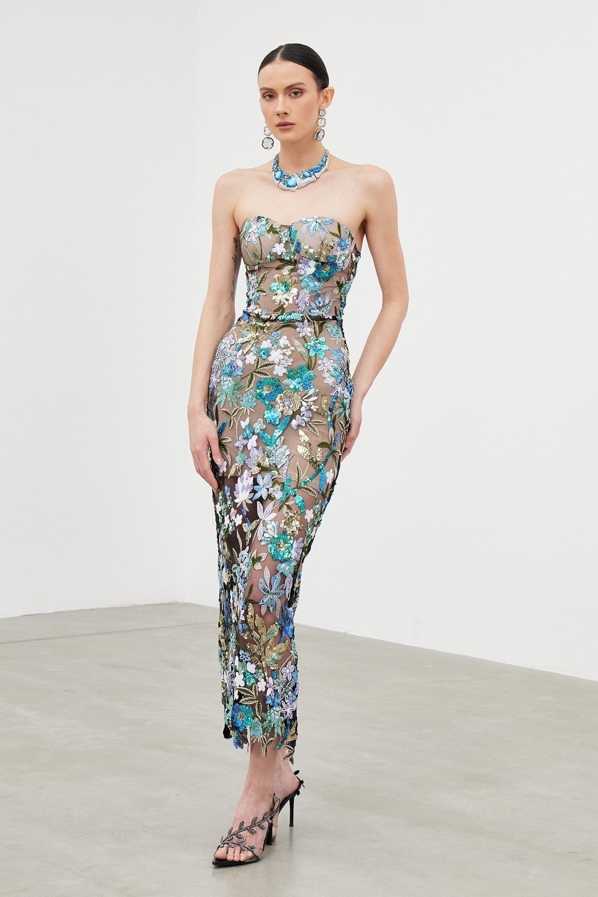 Denica Mesh Sequin Maxi Dress 3
