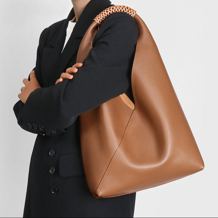 Braided Top Handle Slouchy Hobo Bag
