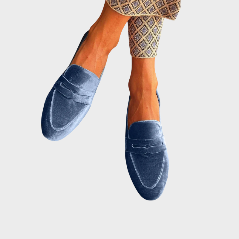 Velvet Penny Loafers Flat