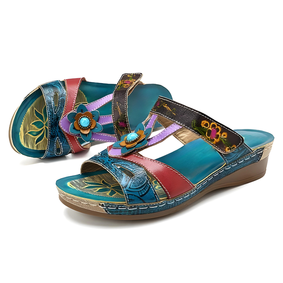 Embellished Strappy Slip On Wedge Sandals 5