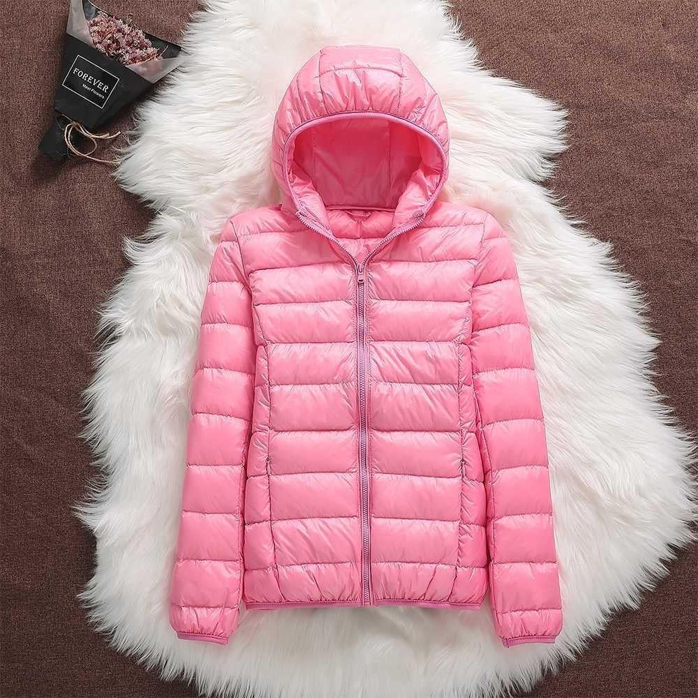 Hooded Zip Front Lightweight Packable Puffer Jacket