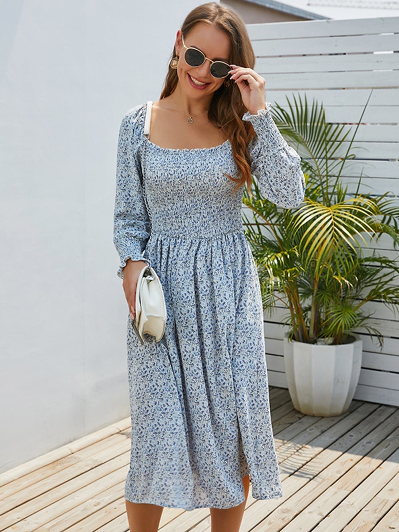 Disty Floral Smocked Dress