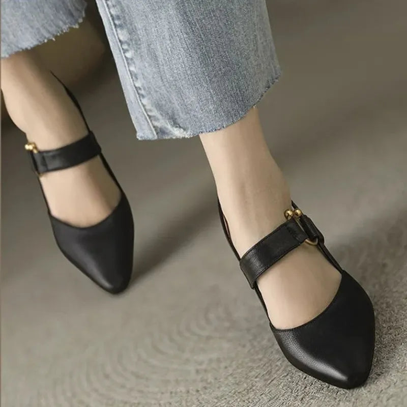 Pointed Toe Slingback Block Heel Pumps