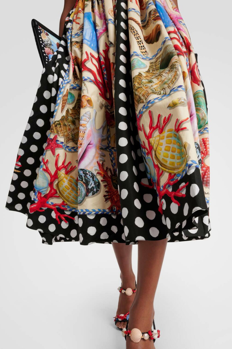 Timeless Rosario Polka Dot Square Neck Midi Dress Boutique Collection