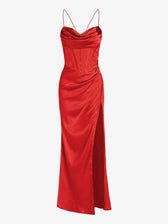 Lace Corset Satin Dress