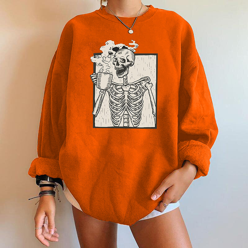 Gothic Skeleton Print Fashion Hoody Pullover