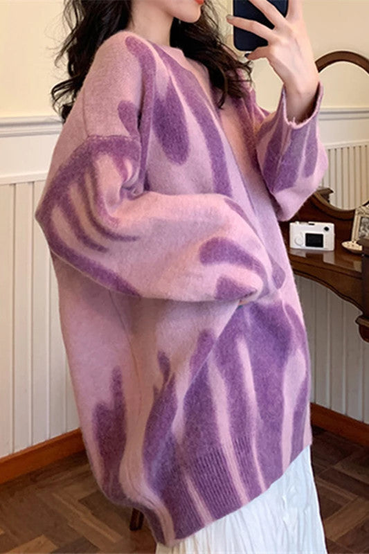 Tie Dye Knitted Oversized Sweater