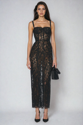 Dumisani Lace Maxi Dress In Black - View 2