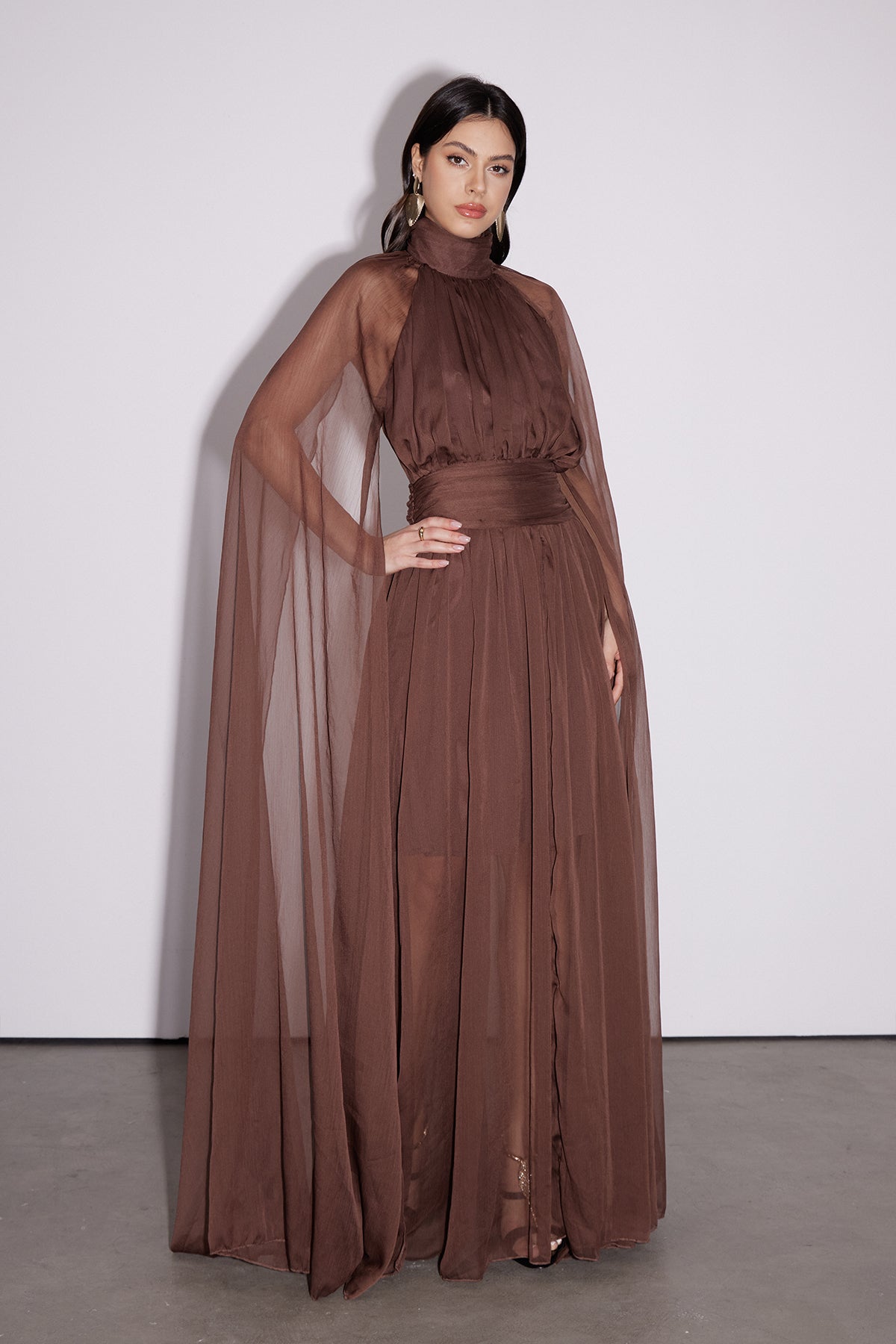 Dylan Backless Ruch Mesh Maxi Dress 2