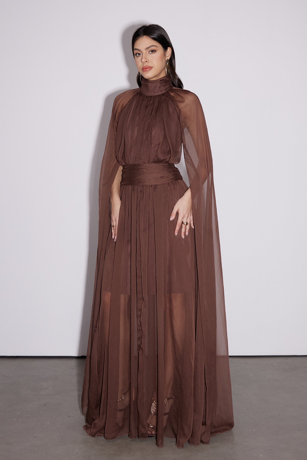 Dylan Backless Ruch Mesh Maxi Dress 3
