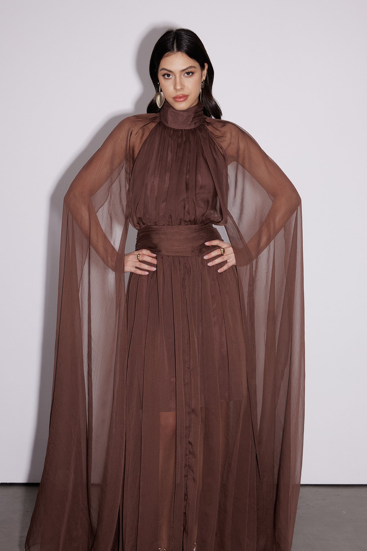Dylan Backless Ruch Mesh Maxi Dress 5