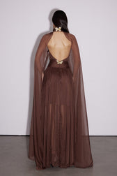 Dylan Backless Ruch Mesh Maxi Dress 4