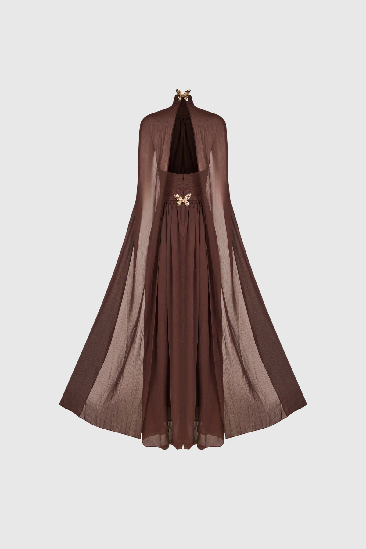 Dylan Backless Ruch Mesh Maxi Dress 6