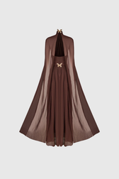 Dylan Backless Ruch Mesh Maxi Dress 6