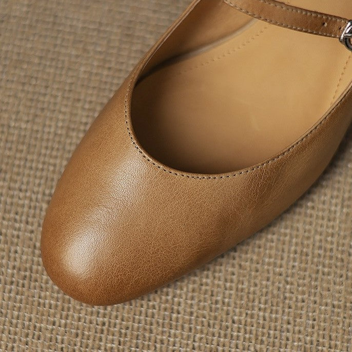 Square Toe Buckle Strap Block Heel Mary Jane Pumps