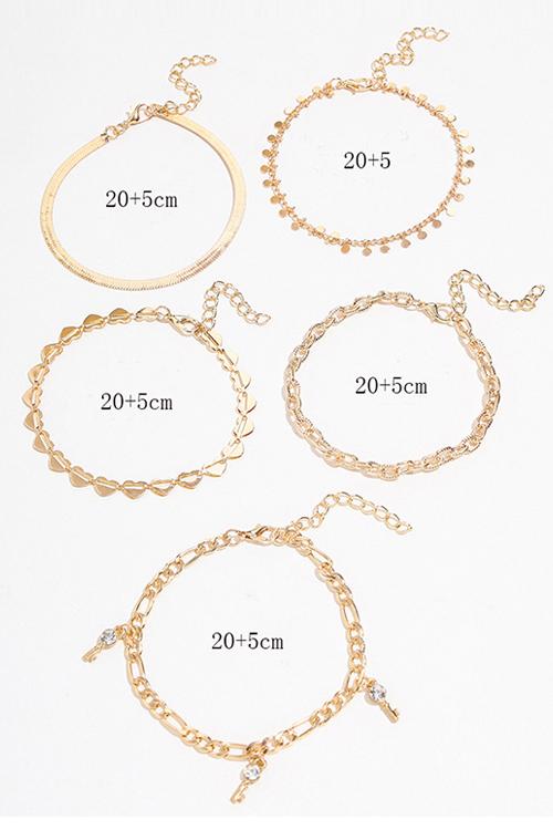 Heart Key 5PCS Layer Bracelets
