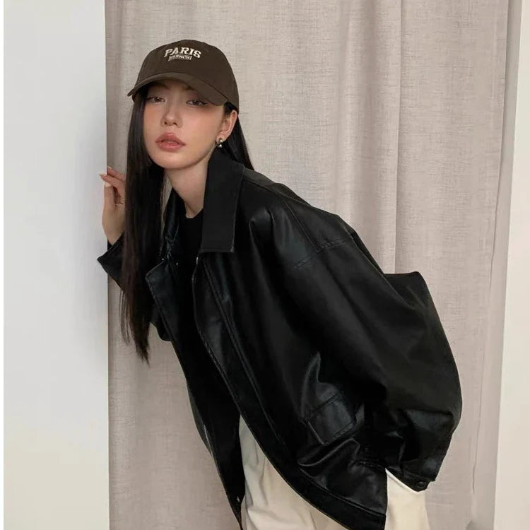 New Retro Versatile Casual Satin Stitching Jacket