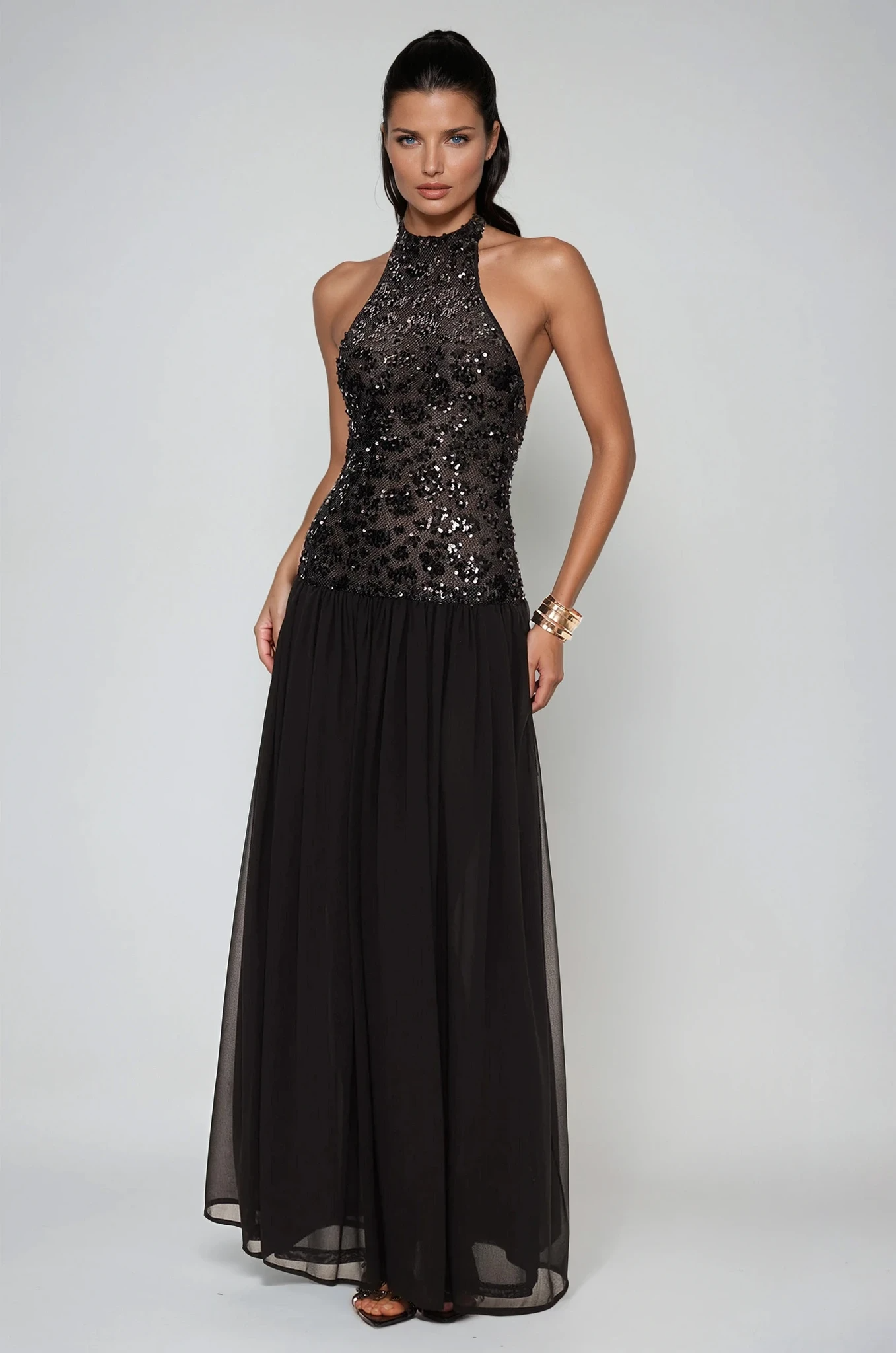 Eivind Tank Top Sequin Mesh Maxi Dress 3