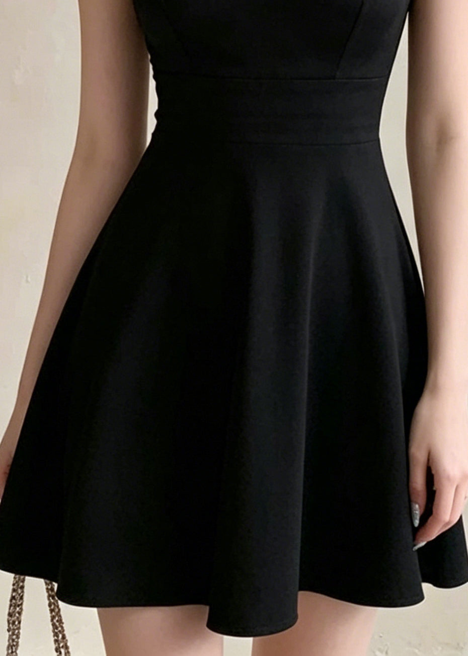 Sweetheart Bustier Ruffle Strap Panel Waist Fit and Flare A-Line Mini Dress