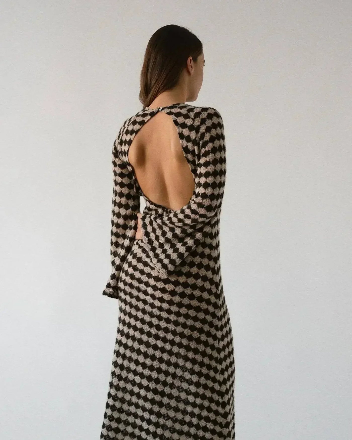 V Neck Plunge Maxi Dress Black / S