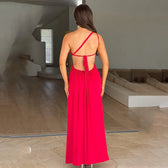 Backless Off-the-Shoulder Bodycon Maxi Dress