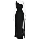 Backless Off-the-Shoulder Bodycon Maxi Dress