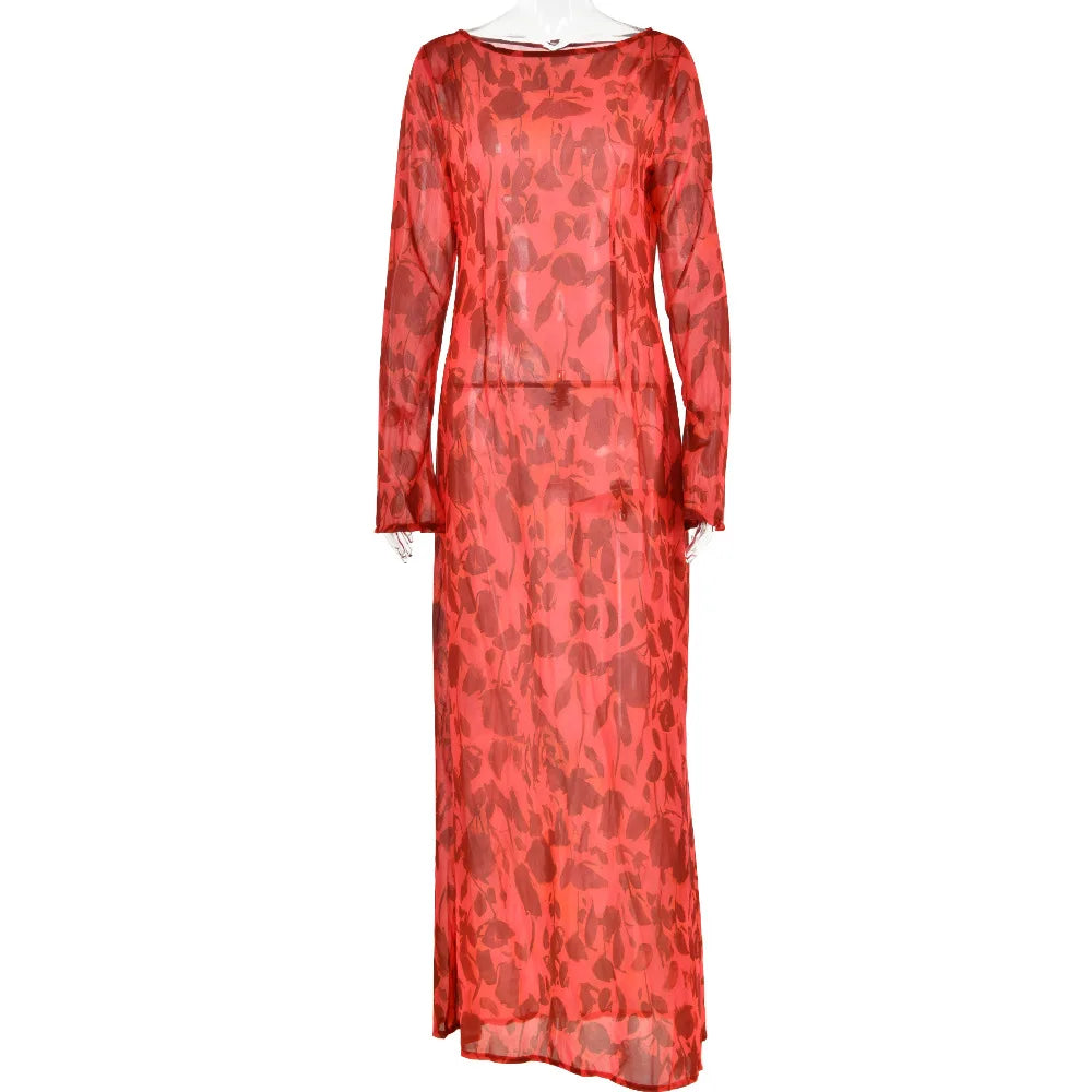 Timeless Zebra Print Long Sleeve Party Maxi Dress