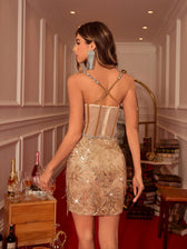 Rhinestone Embellished Mini Dress - View 6