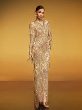 Fringe Sequin Maxi Dress - View 4