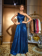 Emeline One Shoulder Satin Maxi Dress 4