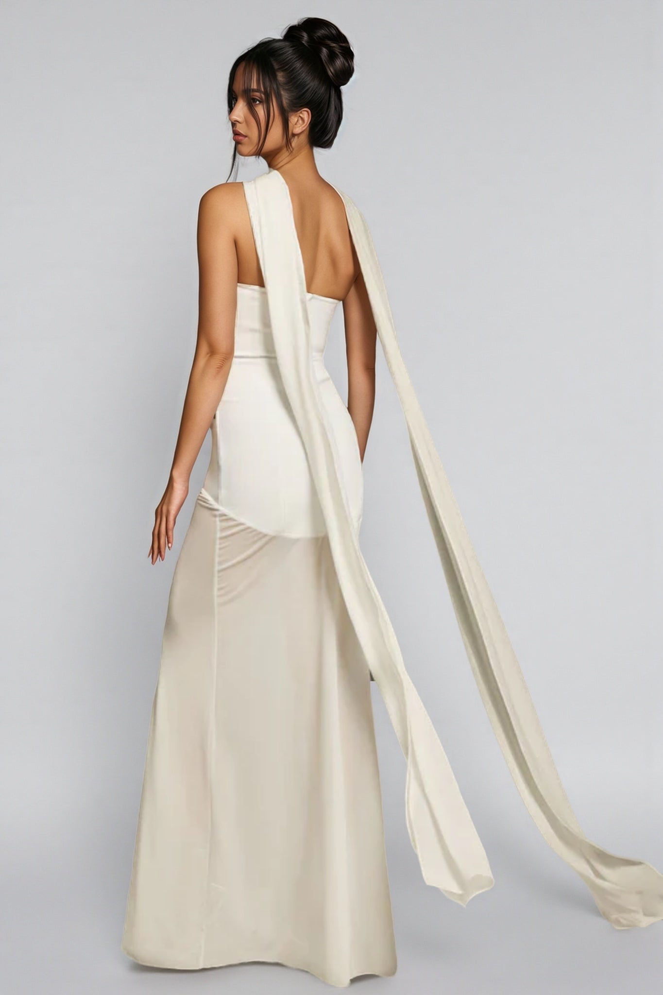 Tyvef Strapless Draped Bandage Maxi Dress - View 6