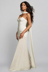 Tyvef Strapless Draped Bandage Maxi Dress - View 3