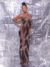 Emmaline Rhinestone Mesh Maxi Dress 4