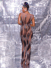 Emmaline Rhinestone Mesh Maxi Dress 5