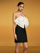 Strapless Bow Bandage Mini Dress - View 2