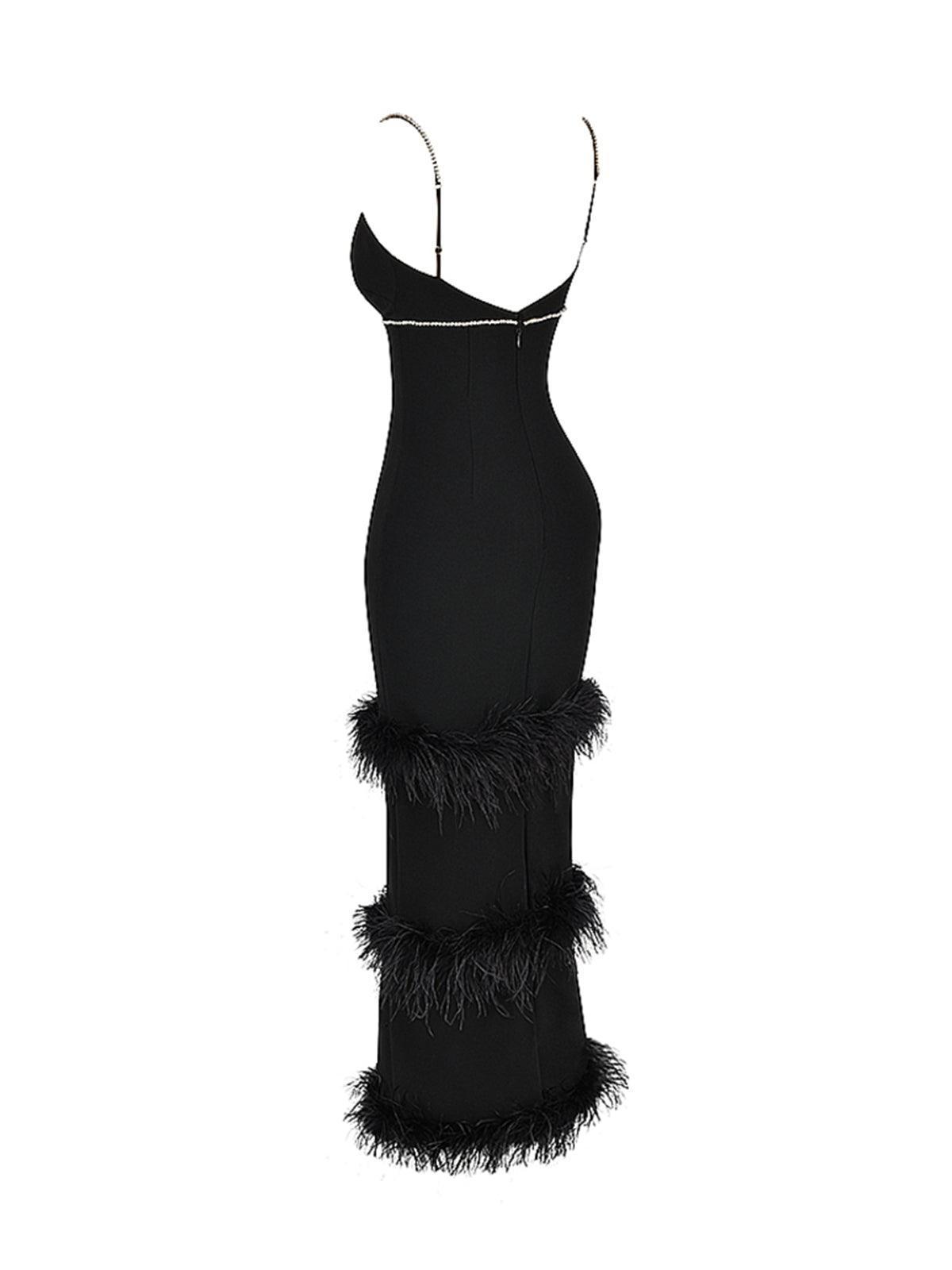 Evolet Rhinestone Feather Bandage Dress 7