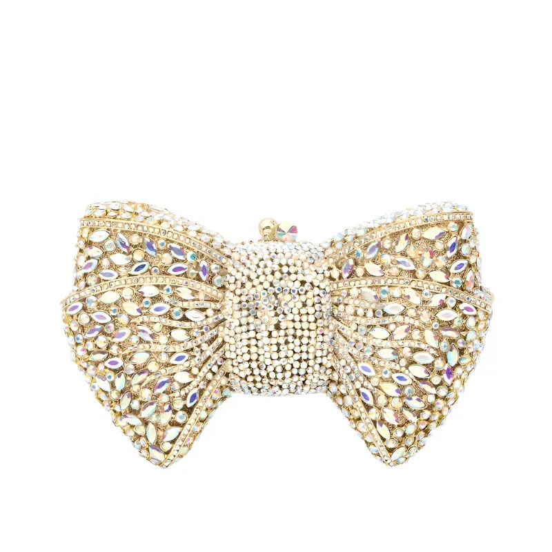 Crystal Embellished Bow Evening Clutch